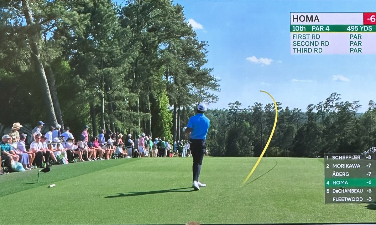 Daniel_Rapaport's tweet photo. Max Homa has hit this rope hook 3 wood all four days at 10. All four days, absolutely perfect. https://t.co/cjAi7upzOL