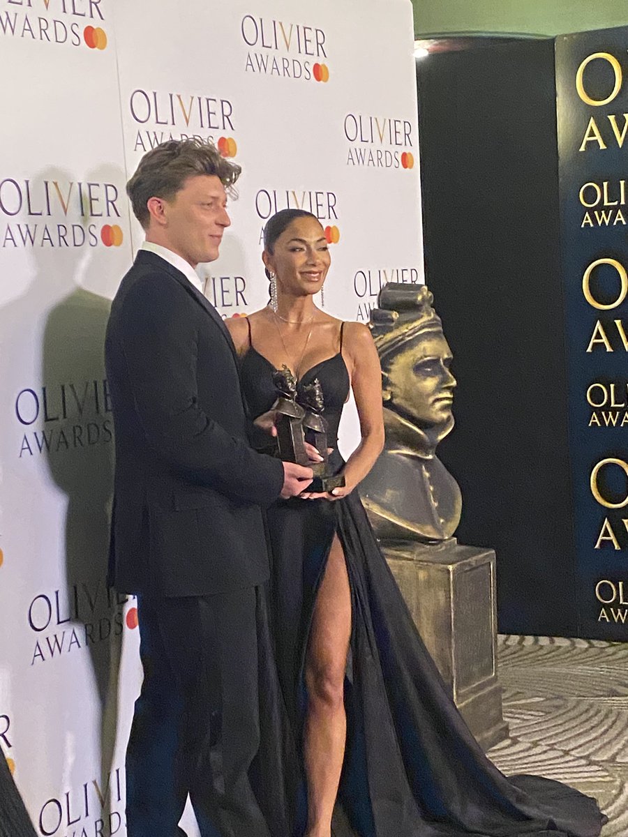 Nicole Scherzinger and Tom Francis, the two #OlivierAwards winners!