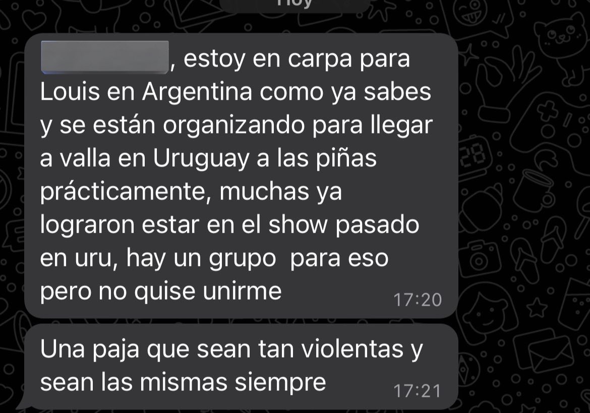 sateloui's tweet photo. esto va para las tres argentinas que vienen al show de louis: no vengan a romper las pelotas acá miren que seremos buenas pero si las tenemos que hacer sacar lo hacemos respeten que no están en su país váyanse a joder allá !!!! mogolicas en su sueño van a tocar la valla de acá https://t.co/v2LZ01npl8