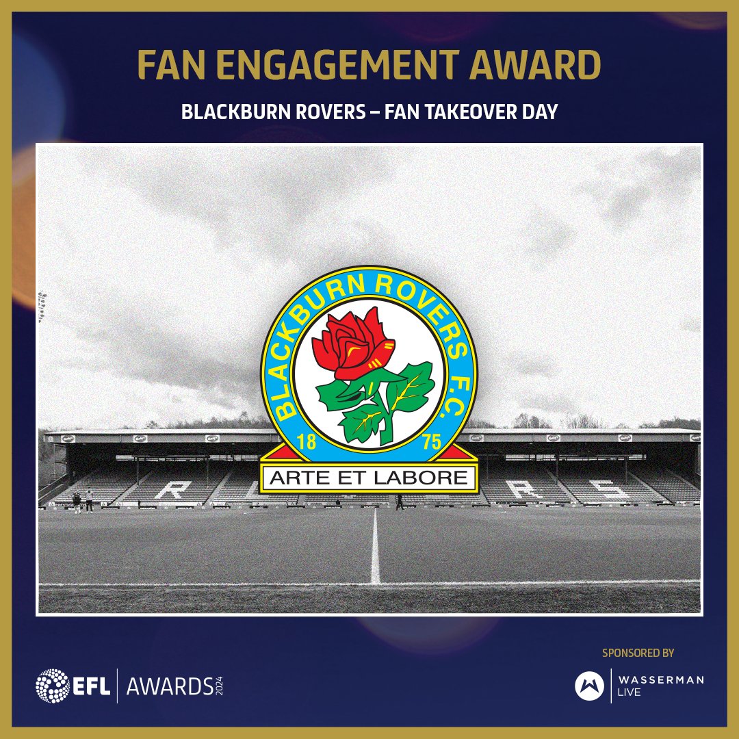 🏆 The Fan Engagement award goes to @Rovers for their 'Fan Takeover Day' which saw fans across the world raised over £3,000, which was put towards tickets for local families who would not otherwise have been able to attend and to support Community Trust programmes. 👏 📱 Follow