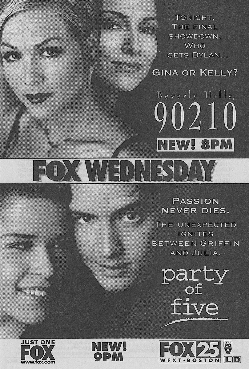 📺Fox Primetime, April 14, 1999: — ‘Beverly Hills, 90210’ — ‘Party of Five’