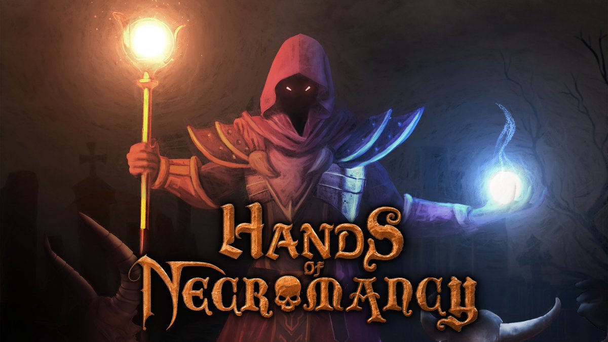 SuperHobbit's tweet photo. Streaming #HandsOfNecromancy (developed by @frechou_games, published by @FulqrumPub) for the first time! We got a review key for this game via @lurkitcom and this game looks badass! I've been itching to play something evocative of Heretic or Hexen and this looks to fit the bill https://t.co/5GGSqQsNL4