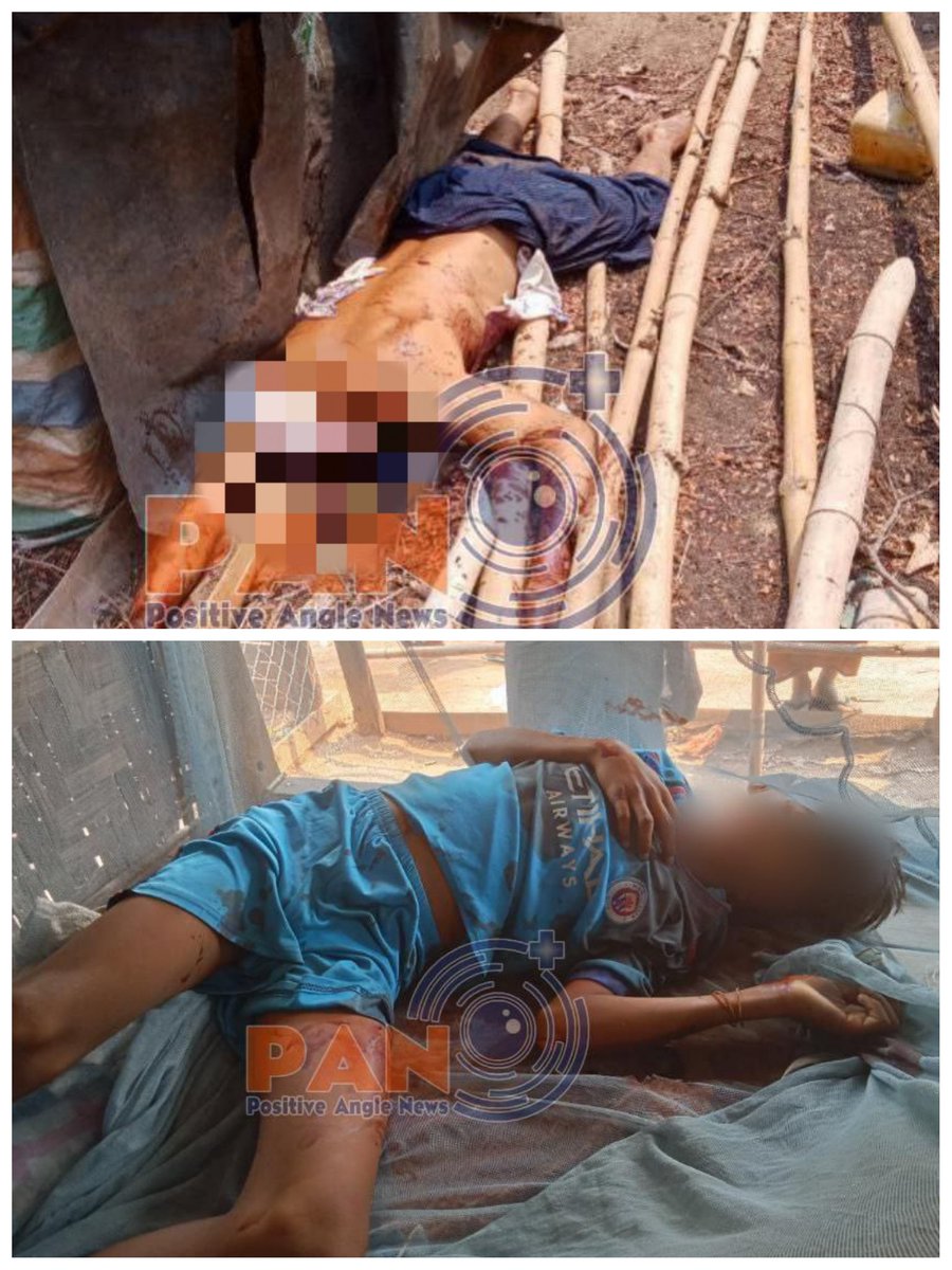 On 12th Apr, 3 known @NUGMyanmar #PDF and 15 unknown terrorists came into Thetkeipyant village, Thabeikkyin Twsp, Mandalay. While shouting everyone is 'DaLan', the group then went into homes, beheading any villagers they could find killing 2 men, a woman, + injuring many others.