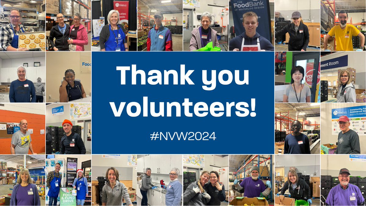 Today marks the start of #NationalVolunteerWeek! This week we recognize the remarkable efforts of 3,858 volunteers who selflessly dedicate their time to support families facing food insecurity in our community. THANK YOU for everything you do 💜 #NVW2024 #WaterlooRegion