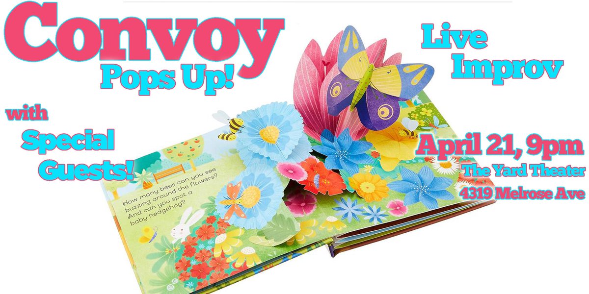 One week from tonight! 

Convoy Pops Up with Betsy Sodaro, Tony Rodriguez, Victoria Longwell, Mark Rennie, Chase McCown, Michael Lucid, Conner Shin &amp; more!

Sunday 4/21, 9pm. Tix: eventbrite.com/e/convoy-pops-…