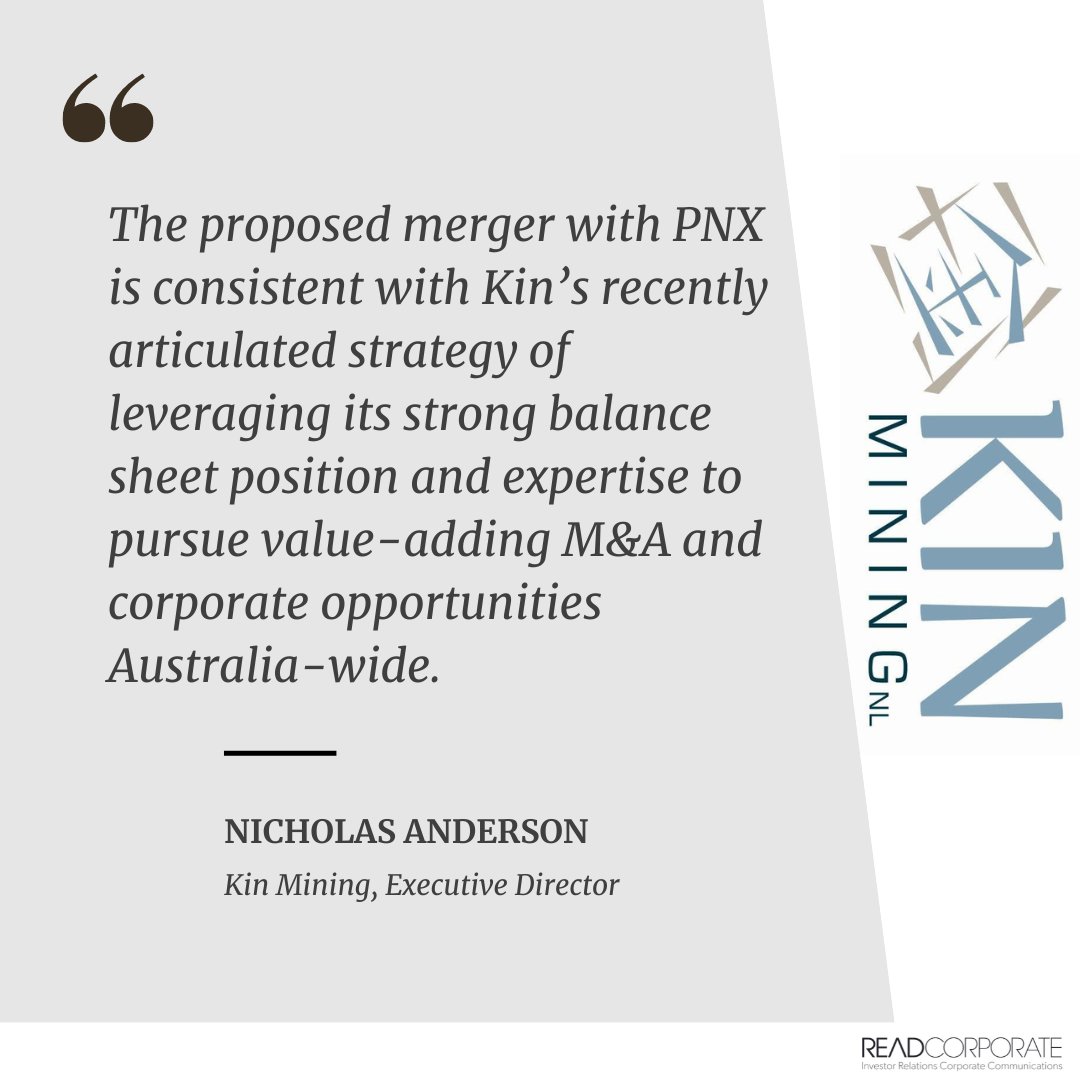 .@Kin_Mining unveils proposed merger with PNX Metals, creating a diversified resource group with high-quality development and exploration assets spanning #gold, #silver, #basemetals and #uranium.

ow.ly/r7Ah50RfRb2

$KIN #PNX #mergers #acquisitions #exploration #mining #ASX