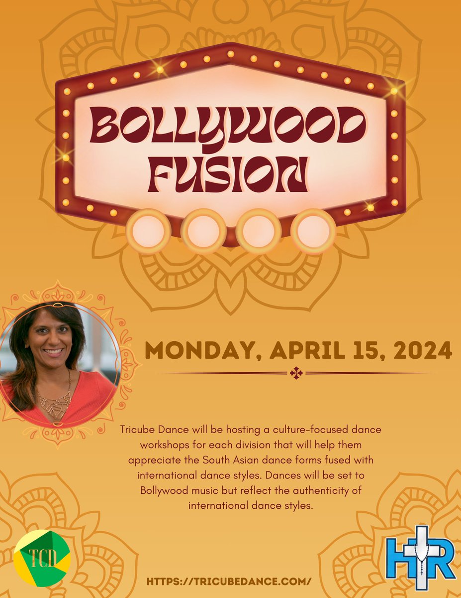 Tomorrow, we are excited to have @TricubeDance joining us at @HolyRosaryM to share her passion for Bollywood dancing!