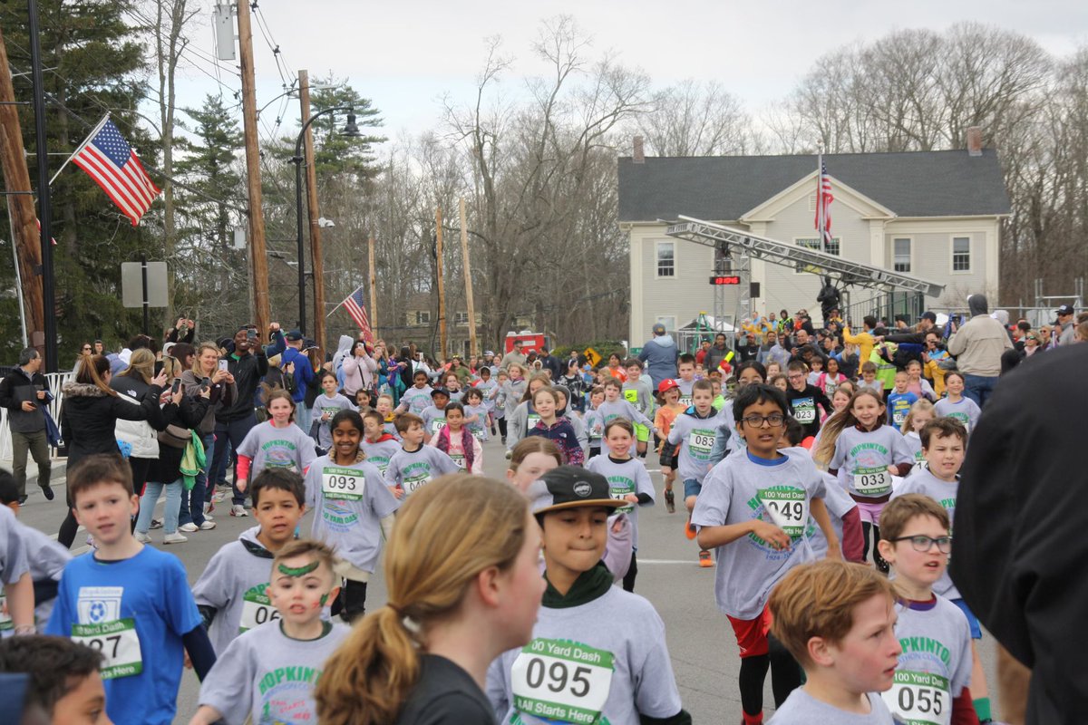 HopMarComm's tweet image. A few action shots from yesterday’s Hopkinton Marathon Committee 100 Yard Dash, Celebrating 100 Boston Marathon starts in Hopkinton, 1924-2024. Photo Credit Jim Danahy