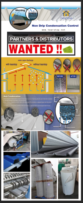 TearStop Anti Condensation Felt for Metal Roofing tweet media