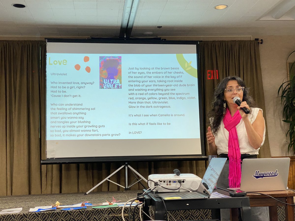 Day 2 of Literacy Symposium at Cambria Pines: We celebrated the transformative joy of poetry with <a href="/aida_writes/">Aida Salazar JOVITA WORE PANTS & CALLING THE MOON</a> 📚📝😊 #BMSistheBEST! 💙🐾#BurtonExperience