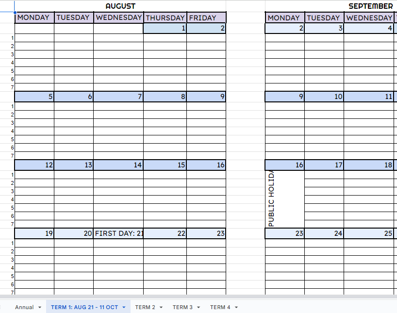 #WhatIPlannedThisWeek Getting in their early this week. Not so much planning lessons but planning ahead for next year. I'm going digital and trying to map out my timetable in Sheets along with hyperlinked lessons