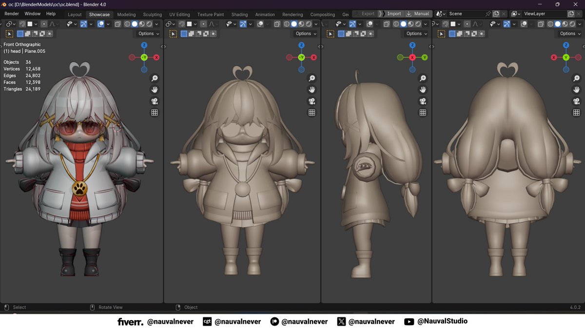 nauvalnever's tweet photo. WIP: My original character "Sassy Child" low poly chibi 3D model XD

#wipart #3DModel #chibiart #animegirl #Blender #lowpoly https://t.co/qlNOPZ56AL
