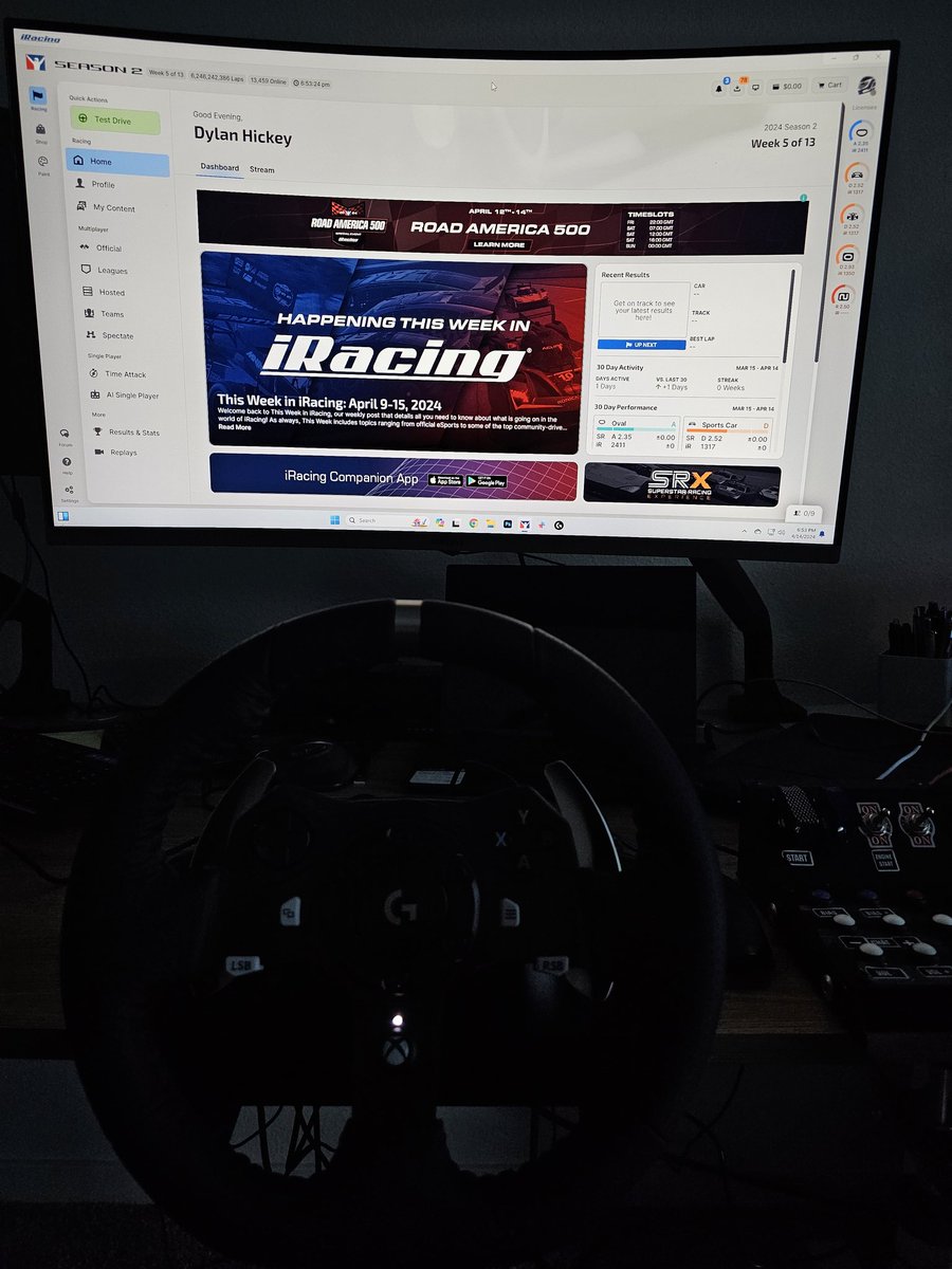highdesertsim's tweet photo. Haven't been in a spot to upgrade my PC the last handful of years. iRacing out grew my modest 2016 system. Friday rolled around and I found a brand new rig. Time to hit the virtual asphalt again in a big way. https://t.co/kAaOJDCyVA