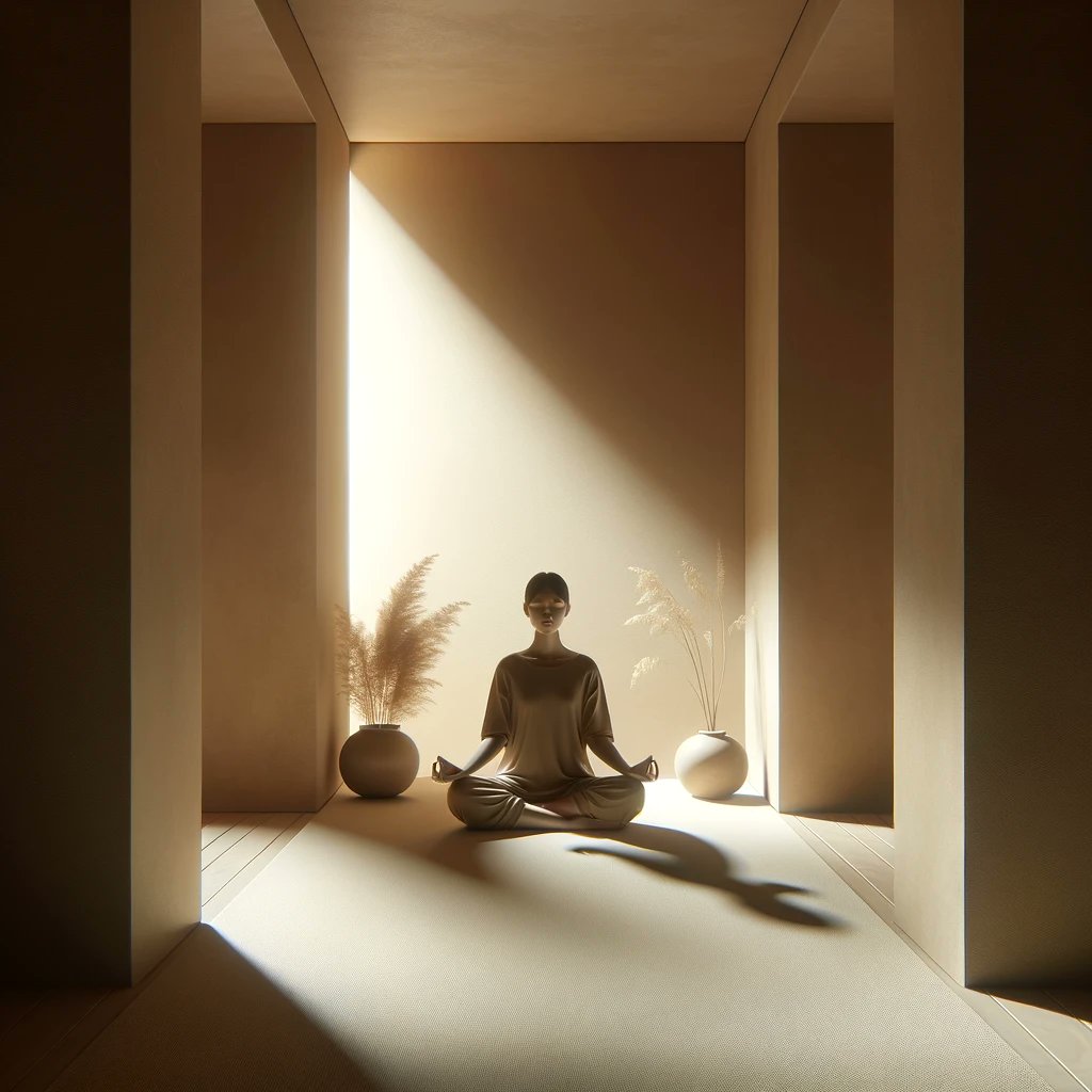 Escape to tranquility in this serene meditation room, where minimalist design and soothing earth tones create the perfect ambiance for inner peace. 🧘‍♂️🌿 #MeditationSpace #TranquilEscape #InnerPeace #MindfulnessJourney #SerenityRoom #ZenDen #PeacefulOasis #MindfulLiving