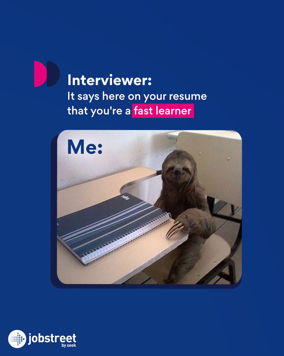 JobstreetSG's tweet photo. Grow at your own pace and learn as you go! 

Find a job that truly matches your pace on Jobstreet! Link here:  https://t.co/MItjnKTxT9

#JobstreetbySEEKSG #JobstreetBetterMatches #BetterMatches #WorkMeme https://t.co/5jfaese7TT