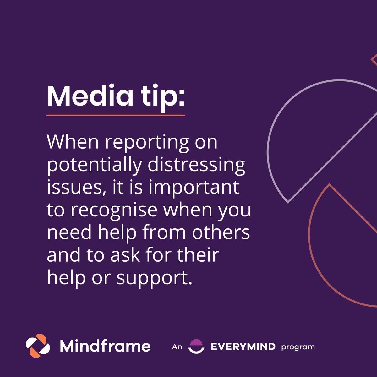 MEDIA ALERT: Everymind has issued advice for #Ausmedia reporting on the tragic events in Bondi Junction. 
Australian media professionals are reminded to apply Mindframe guidelines and to practice self care when needed. Download this media alert: bit.ly/3UfzMfo