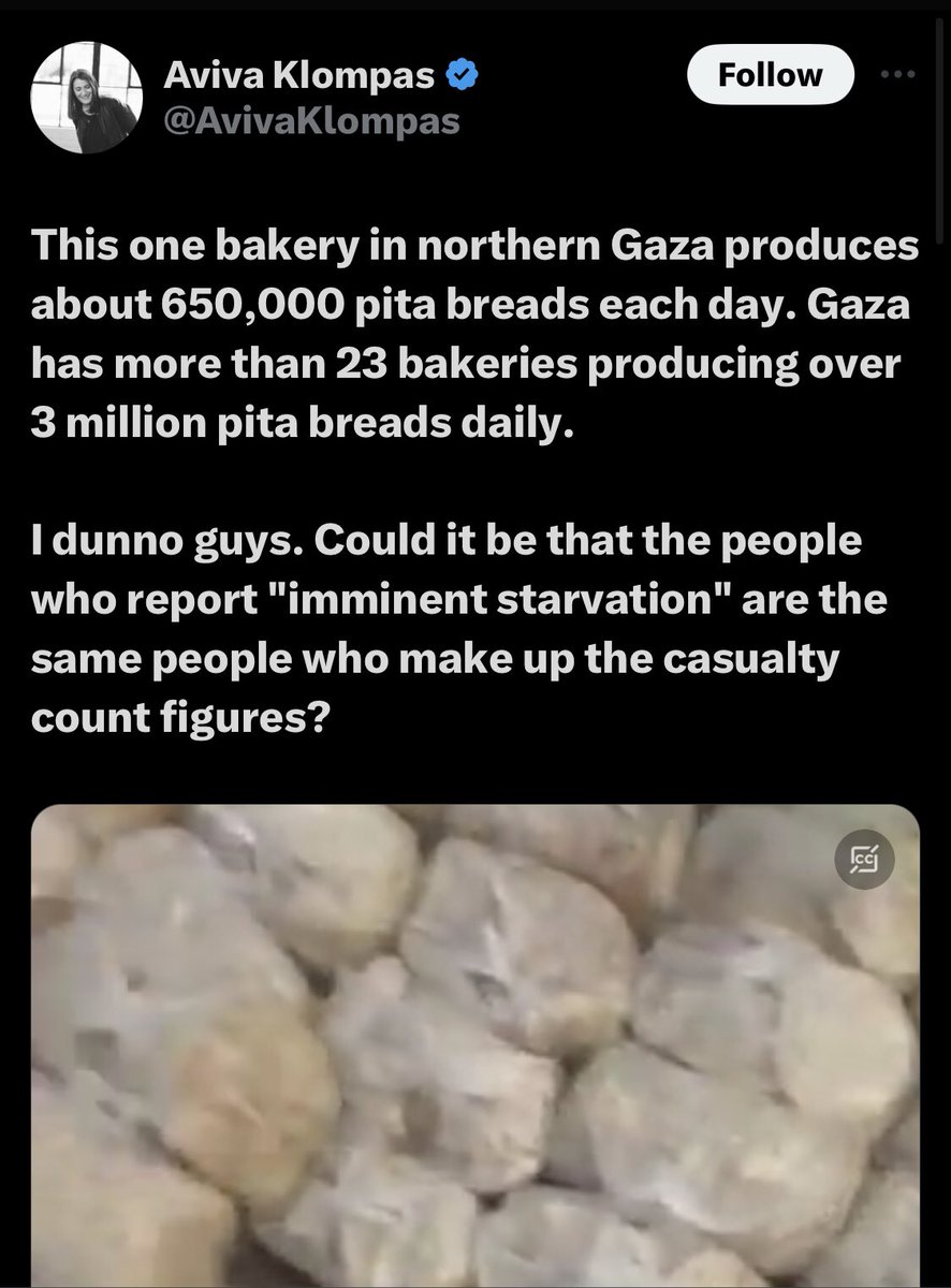 Israel’s advocates continue to engage in a very, very dark campaign of famine denial. What Klompas omits is that this World Food Program bakery in north Gaza just opened today. And days ago, USAID’s Samantha Power said famine has already begun in parts of north Gaza.