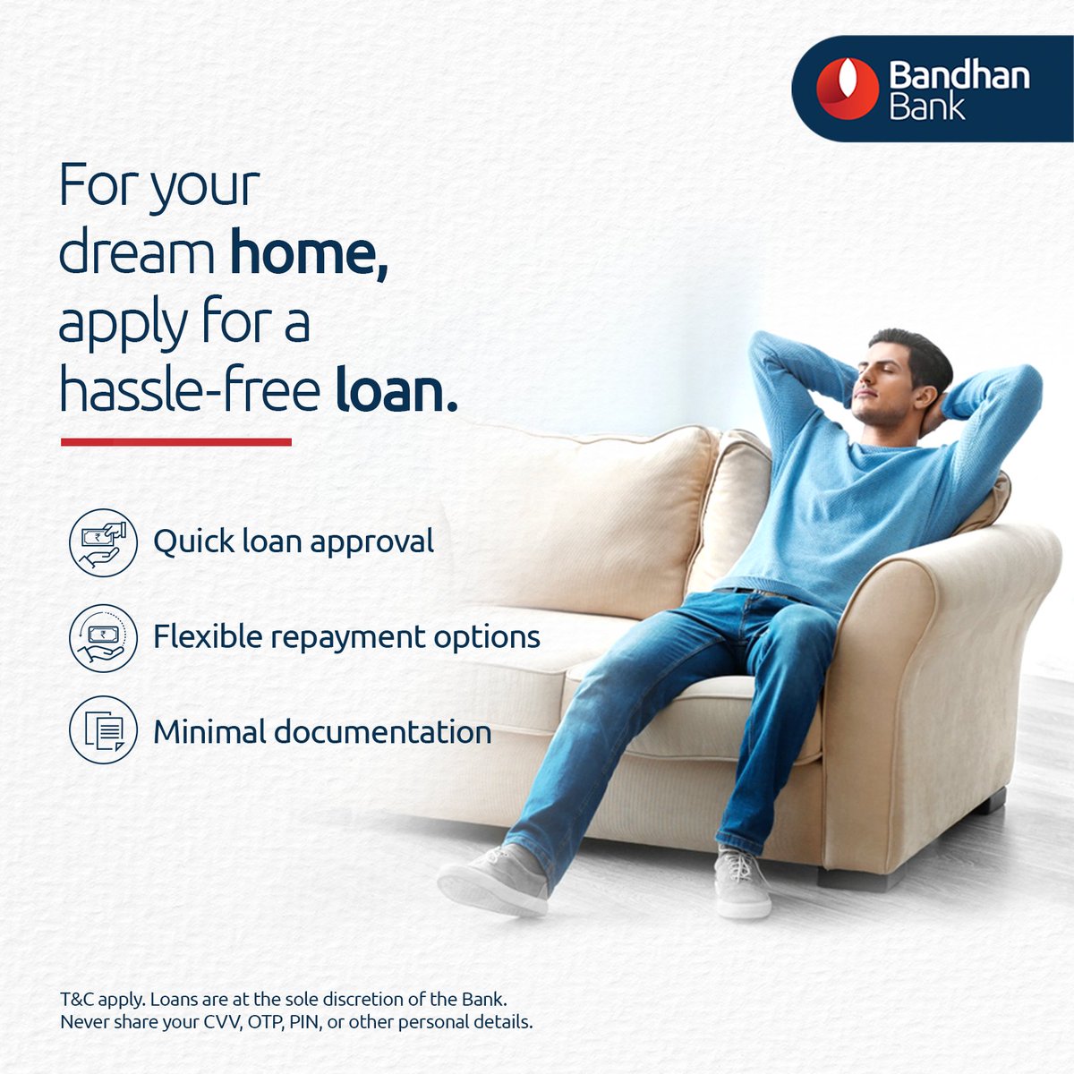 Begin your journey to homeownership with a #BandhanBank #HomeLoan. Learn more: bit.ly/48XcrU6 T&C apply.