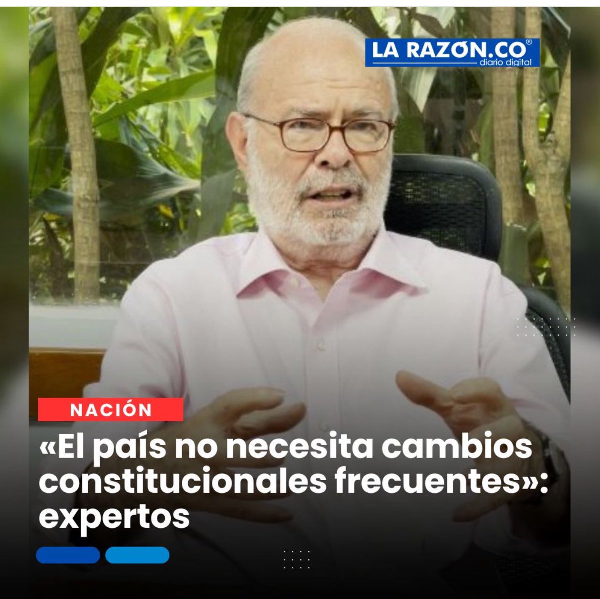 'El país no necesita cambios constitucionales frecuentes': expertos larazon.co/nacion/el-pais… vía @LaRazonCo