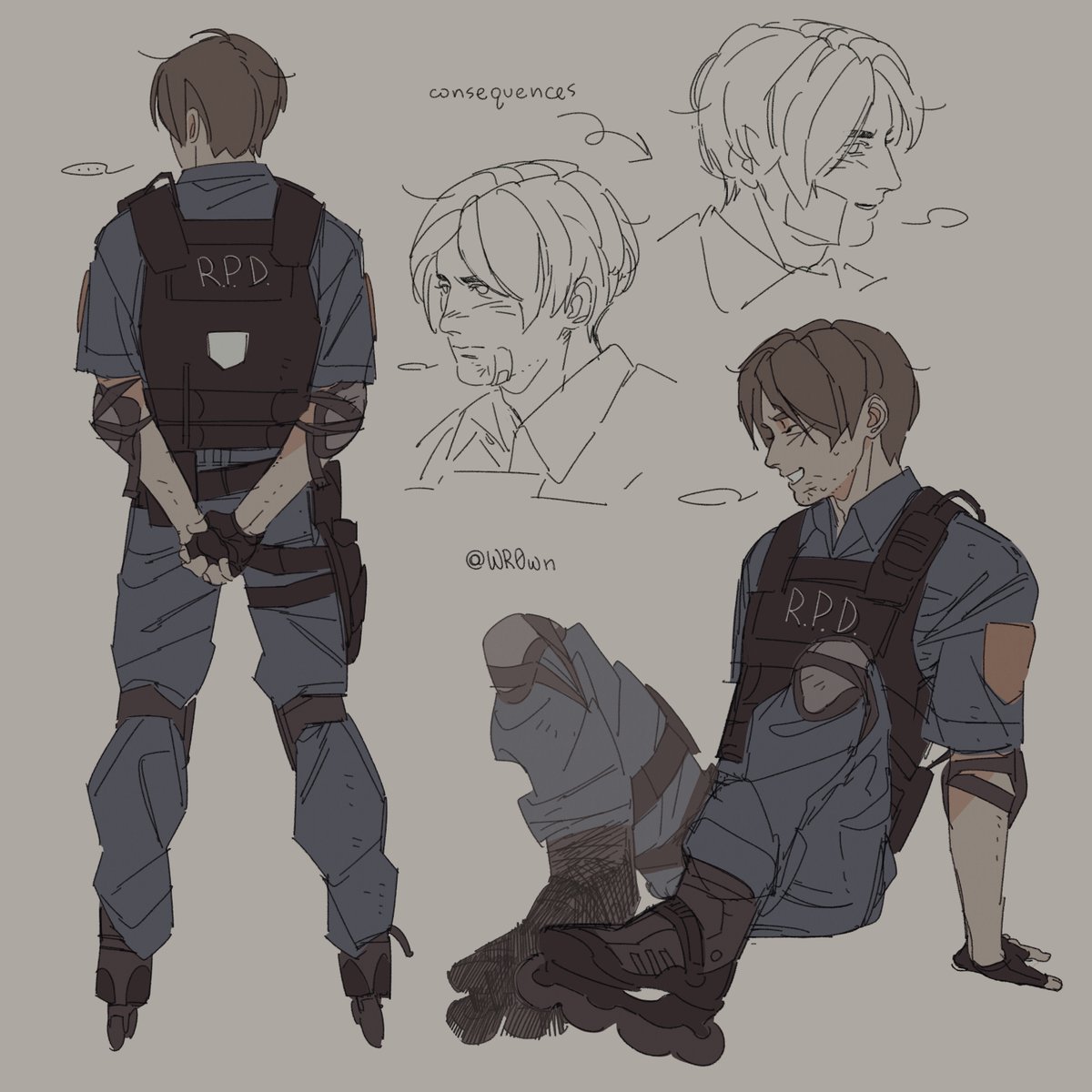 wr0wn's tweet photo. beware rookie on roller skates!!
#LeonKennedy https://t.co/DrMN1YeYz0