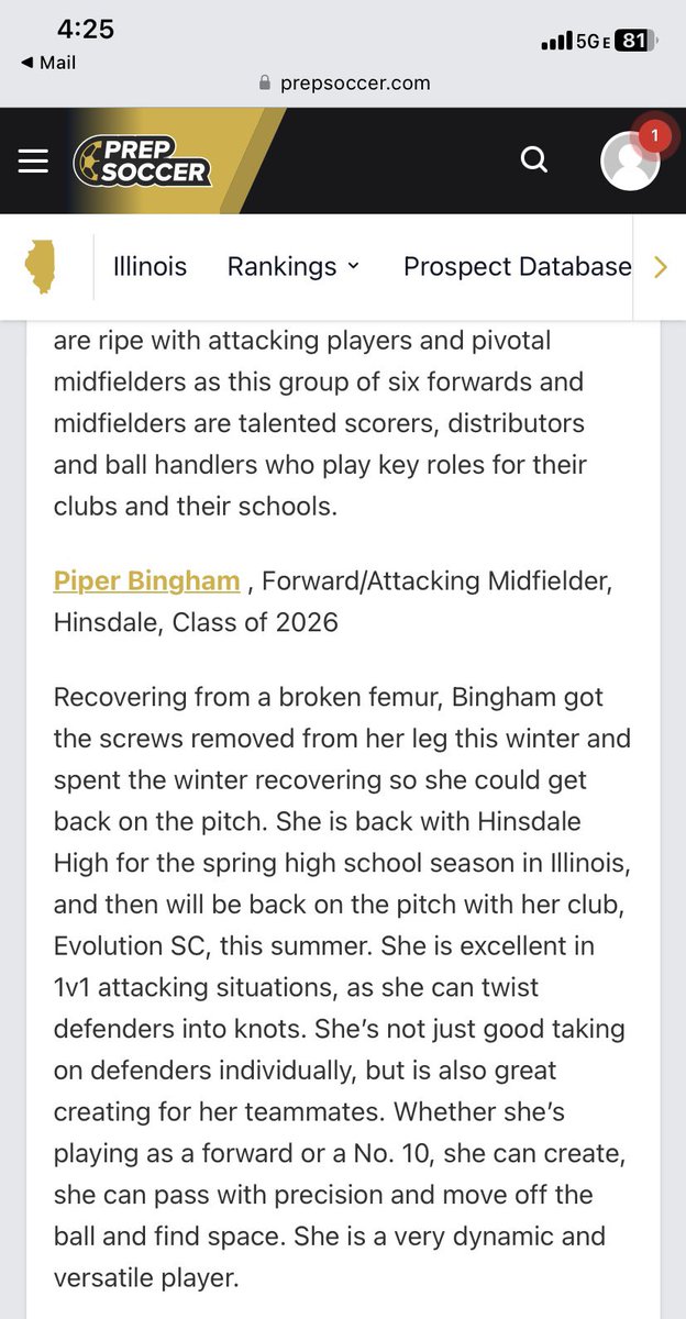 Thank you for the recognition @mattsmithsoccer !!!