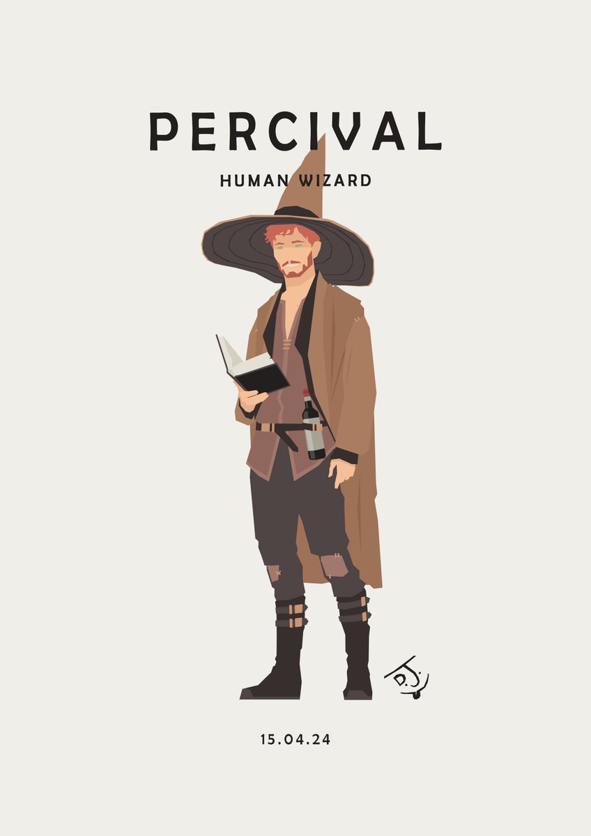 Percival, or Percy to his fellow adventurers, is a wizard of noble lineage. He is the epitome of a bookworm, carting around as many tomes, grimoires and historical treatises as he can carry. #DnD #wizard