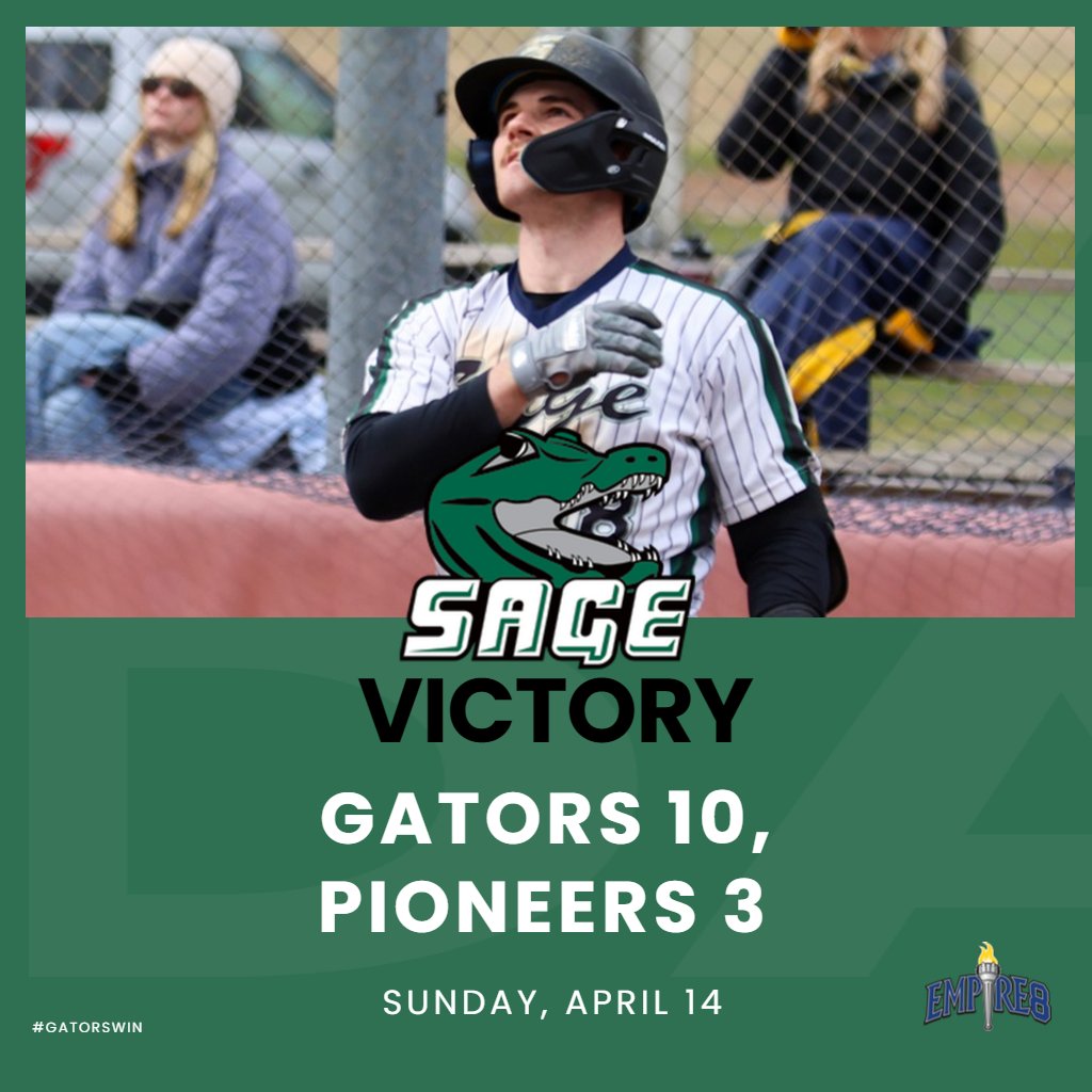 #GatorsWin

#SageNation baseball keeps on hitting as they produce 22 runs on 18 hits in a doubleheader sweep over Utica.

More on the Sunday afternoon #E8 action: sagegators.com/sports/bsb/202…

#SageGators