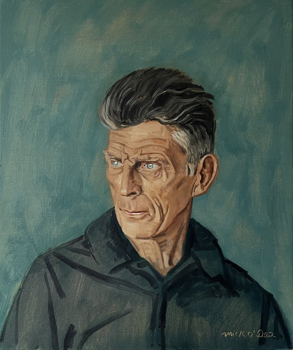 It would be remiss of me not to mention that Samuel Beckett was born #OTD in 2006 - my portrait of him hangs in the @TheHist @tcddublin - I am proud to have been elected the vice president of the officially recognised oldest student society and debating society the world!