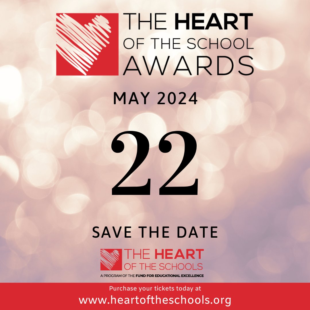 It's time to celebrate the commitment and dedication of our @baltcityschools principals! Join us for the 2024 Heart of the School Awards on May 22nd at the @HippodromeBway. Purchase your tickets today: bit.ly/3PClgvh