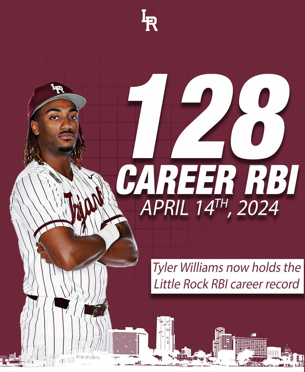 Another record for @TylerWilliams_6! Congratulations on breaking the career RBI record⚔️ #LittleRocksTeam