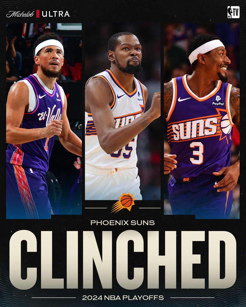 PLAYOFFS NEXT 🏜️ The @Suns clinch their spot in the 2024 NBA Playoffs!