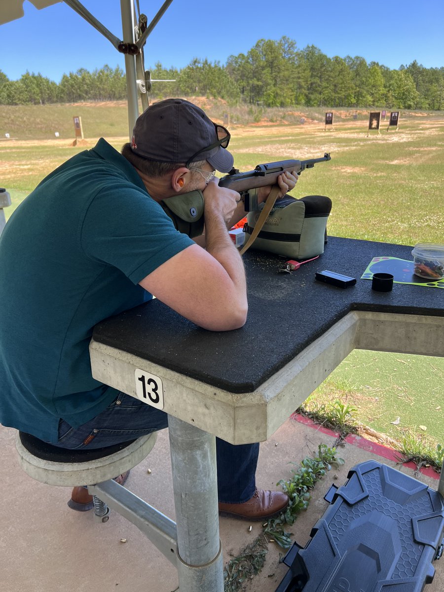 Fun day yesterday at @MCoEFortMoore with @PatDonahoeArmy and others, shooting some vintage WWI and WWII era firearms. I definitely woke up with a bruised right shoulder.