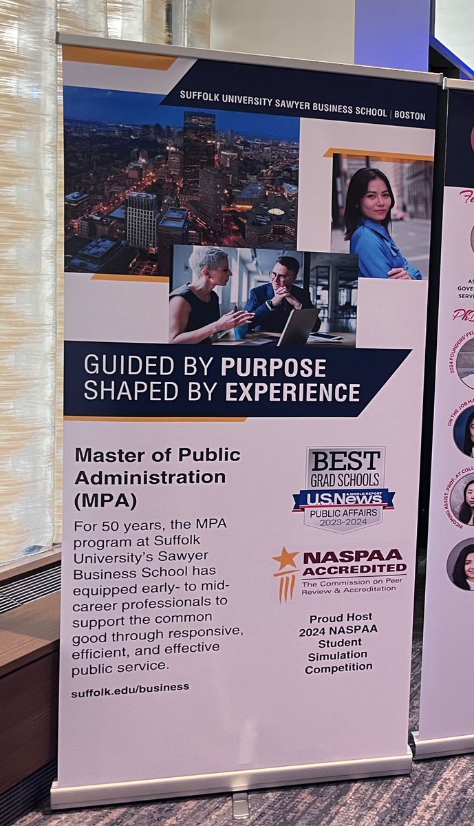 AroonManoharan's tweet photo. The #MPA program at Department of Public Service and Healthcare Administration @SUBizSchool at #ASPA2024 Annual Conference #PublicAdministration #PublicService #SuffolkMPA @Gov_Performance https://t.co/YYHLCpEzbj