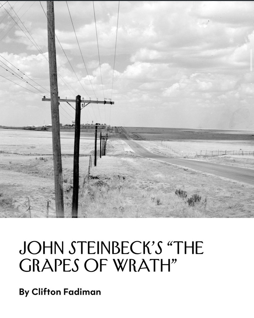 Today marks the 85th anniversary of the publication of John Steinbeck’s epic tale of the American frontier, “The Grapes of Wrath.” “Its power and importance do not lie in its political insight but in its intense humanity, … #NewYorkerArchive: nyer.cm/K9cJRvp