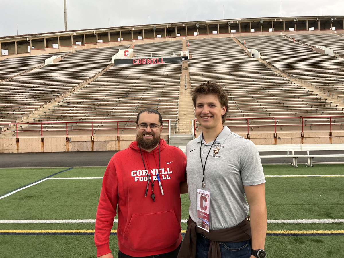 Thank you @Sean_Reeder @DanSwanstrom @CoachBhakta and all of the @BigRed_Football family for having me out this weekend. I had a great time with you all! #YellCornell