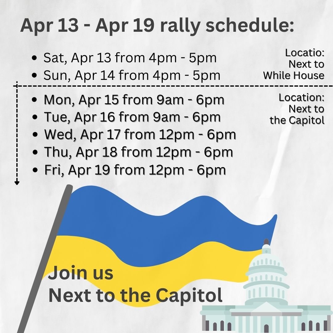 Tomorrow we will at Longworth House office building from 9am until at least 6pm while hundreds of supporters of Ukraine visit their members of Congress for the Ukraine Action Summit. Join us and call your Representative. #PassUkraineAidNow @AmericaforUA