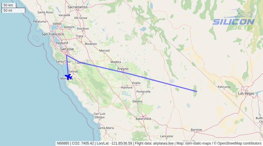 N68885 (#gulfstream G650ER reportedly used by #markzuckerberg) no longer detected in flight. Emissions est. 7405 kg #CO2 (compared to 384 kg flying commercial). #CO2emissions