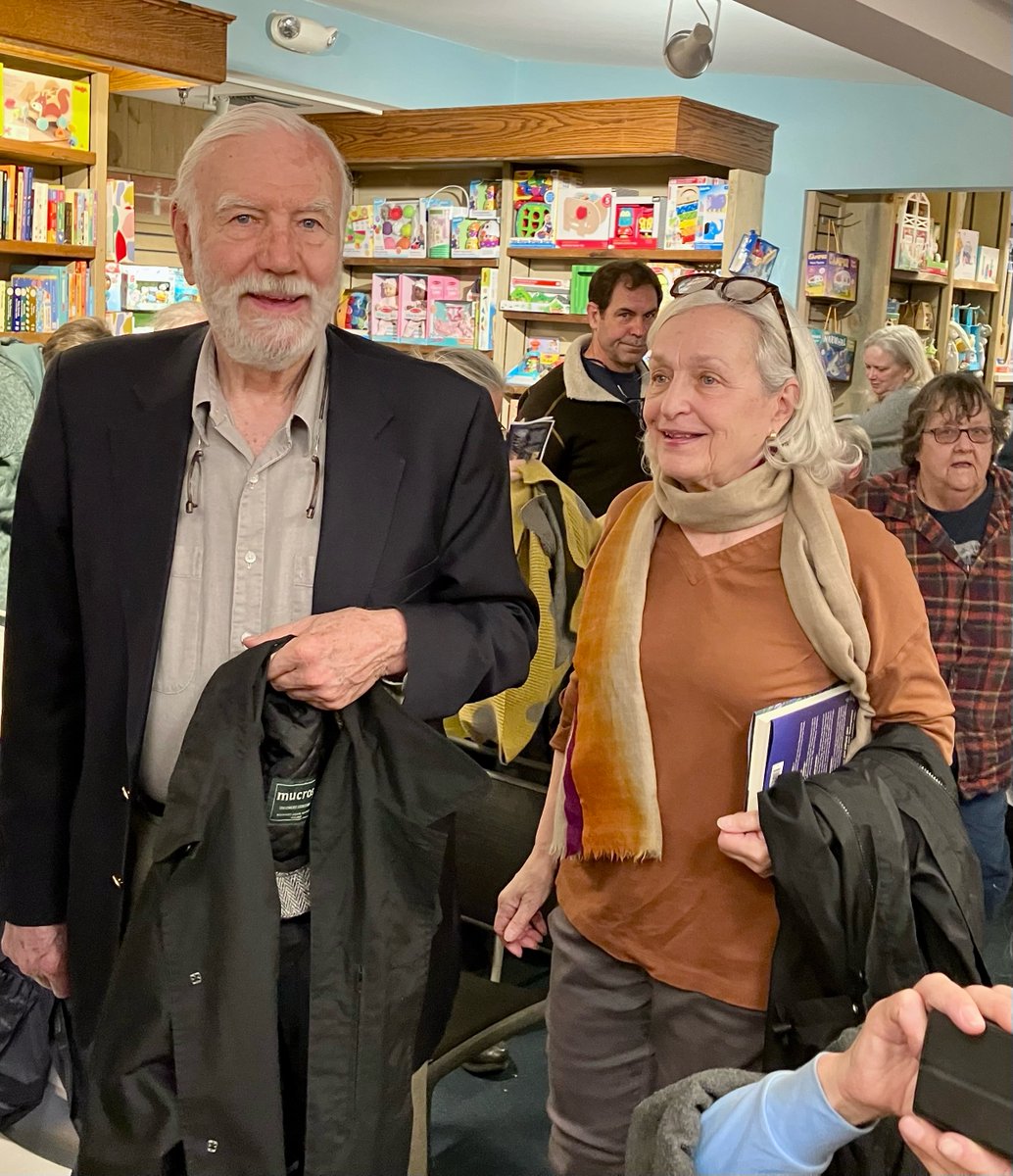 A warm welcome on a chilly, rainy Friday night at the iconic Vermont Indie bookstore, @NorthshireBooks, and @JoeCDonahue from WAMC Radio. Wonderful conversation and an engaged audience. The original owners, Ed and Barbara Morrow, came to cheer me on. Thank you, all!