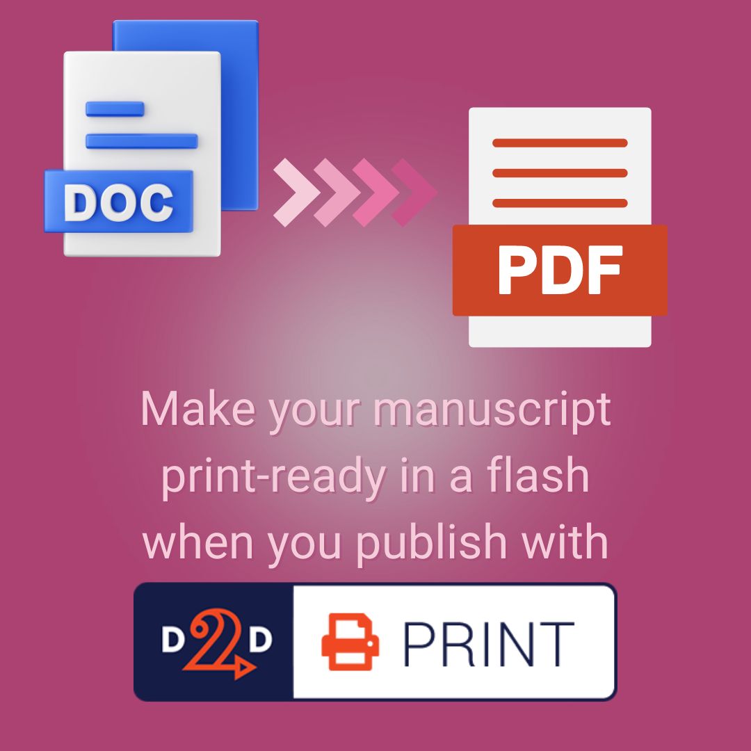 Do you have a book you want to put into the world, but don't want to deal with laying out and formatting a PDF? D2D's automated conversion isn't just great for ebooks! Our system will turn your Word Doc into a print-ready PDF! Test it for yourself at draft2digital.com