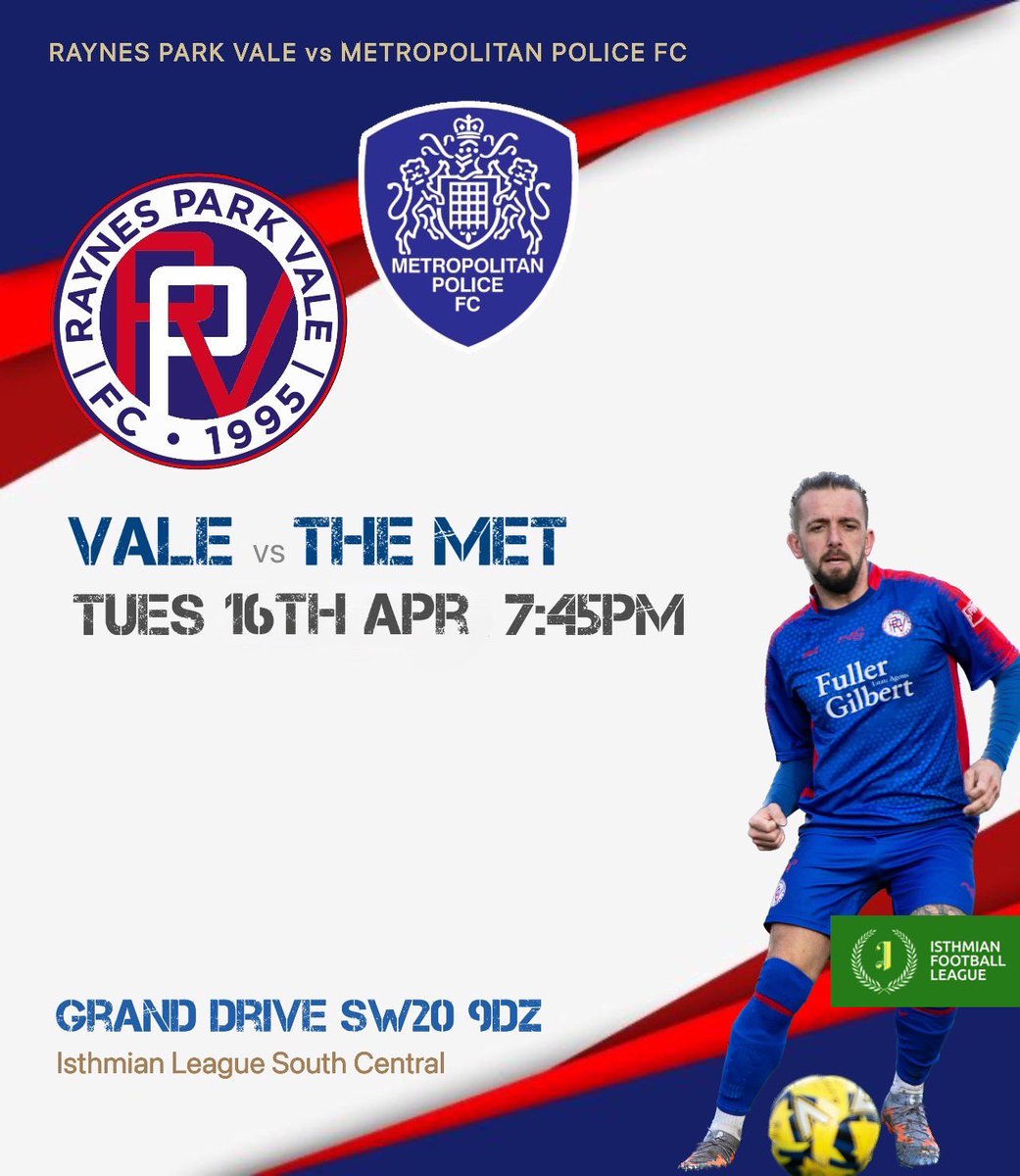 🟦🟥 Tuesday Night the Vale are at home vs the Met.
