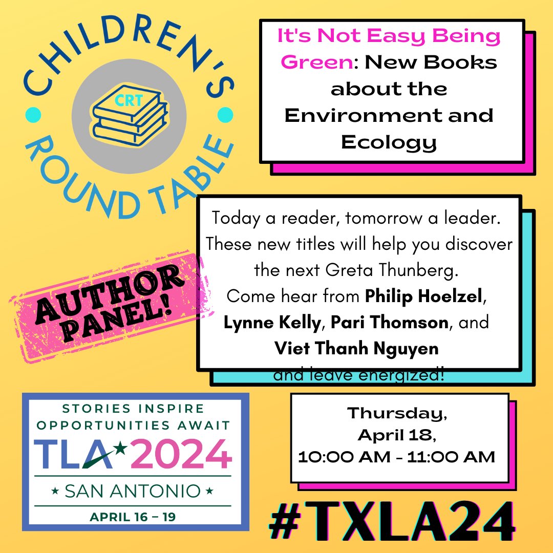 DON'T MISS IT! In one hour! 2nd floor - room 213! Discover inspiring reads to empower young leaders like Greta Thunberg! #txla24