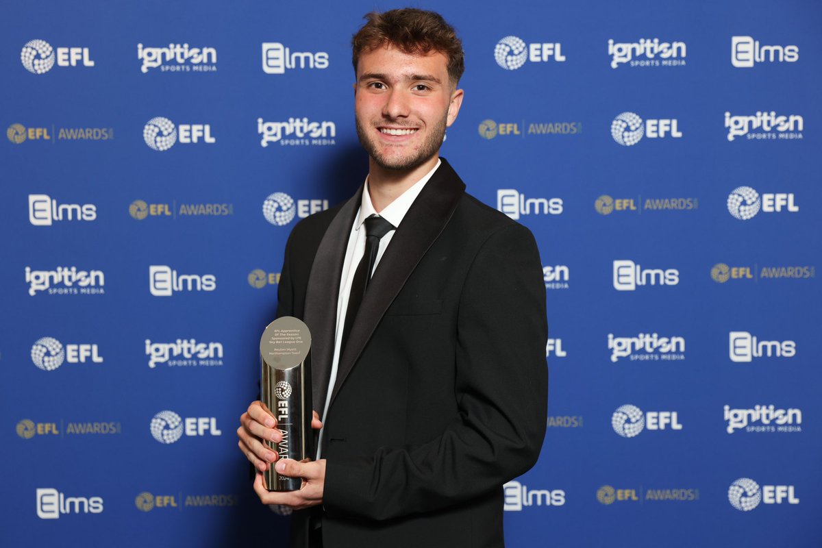 🏆 Congratulations to Reuben Wyatt of @ntfc who has won the LFE League One Apprentice of the Season award at tonight’s EFL Awards. #EFLAwards