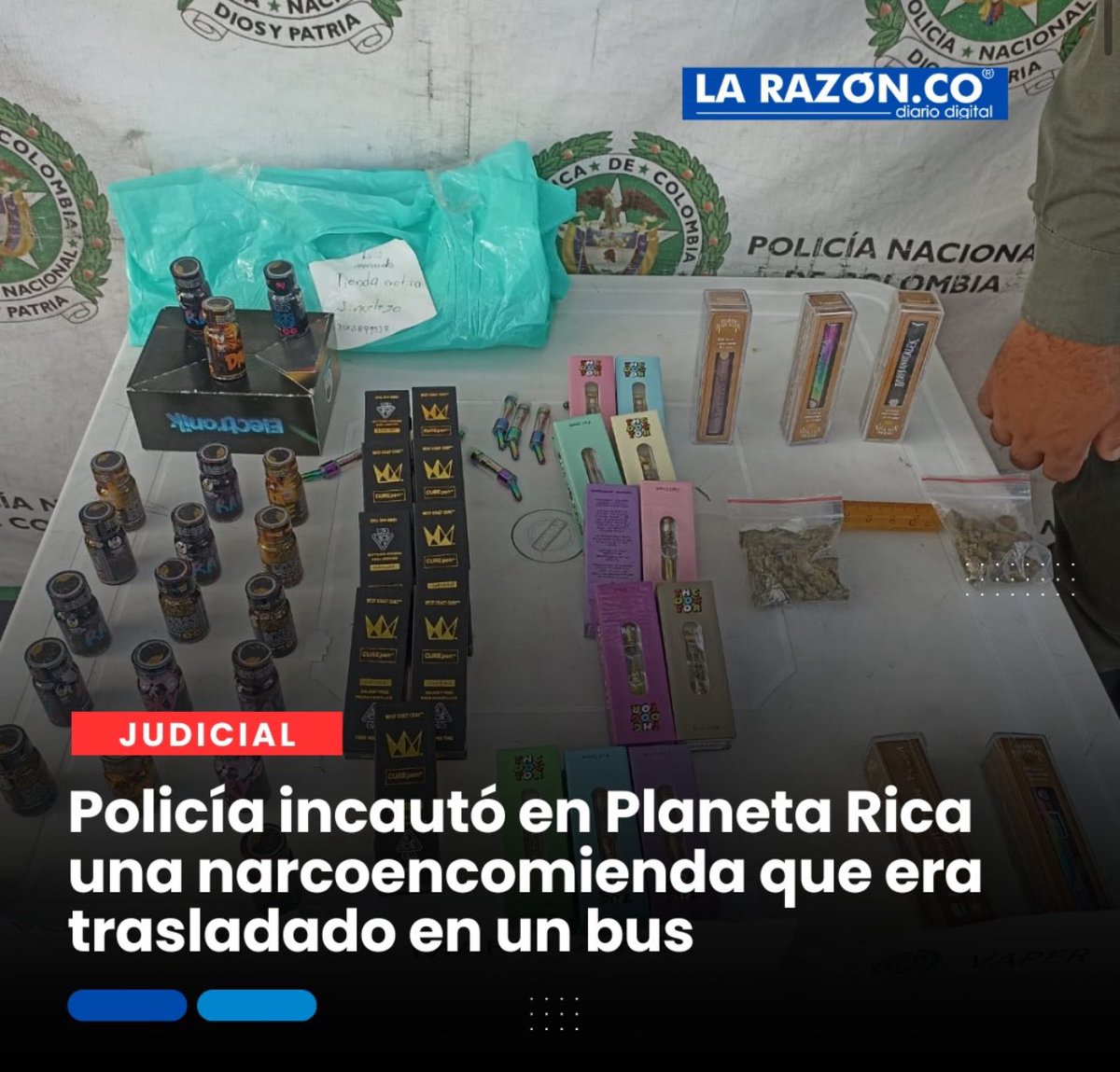 Policía incautó en Planeta Rica una narcoencomienda que era trasladado en un bus larazon.co/judicial/polic… vía @LaRazonCo