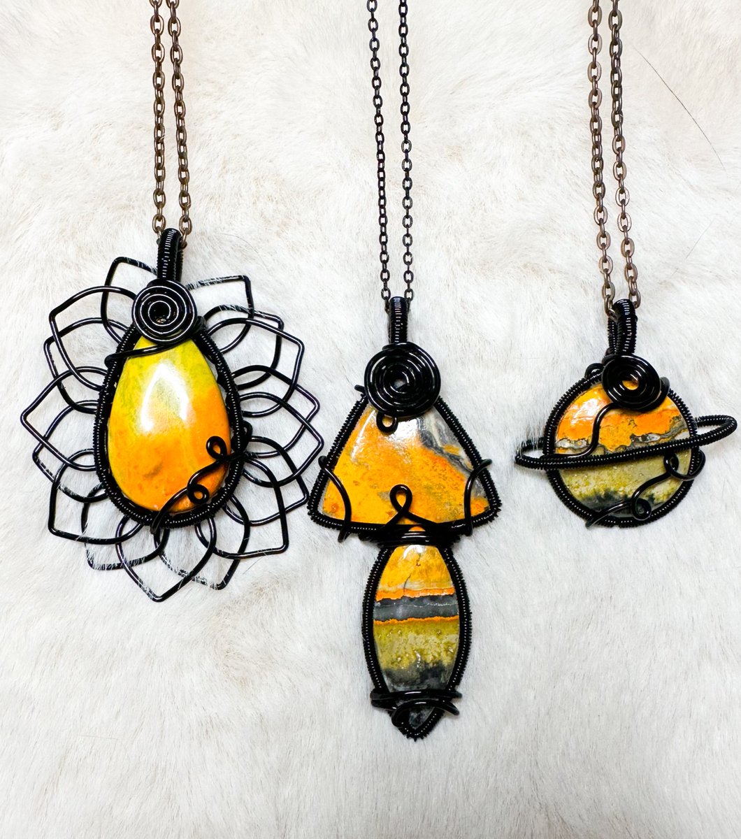 mildhippie's tweet photo. bumblebee jasper necklaces 🌻🍄🪐

apart of my “land of the rising sun” collection coming Friday April 19th 8pm eastern time https://t.co/slJfaQYuk0