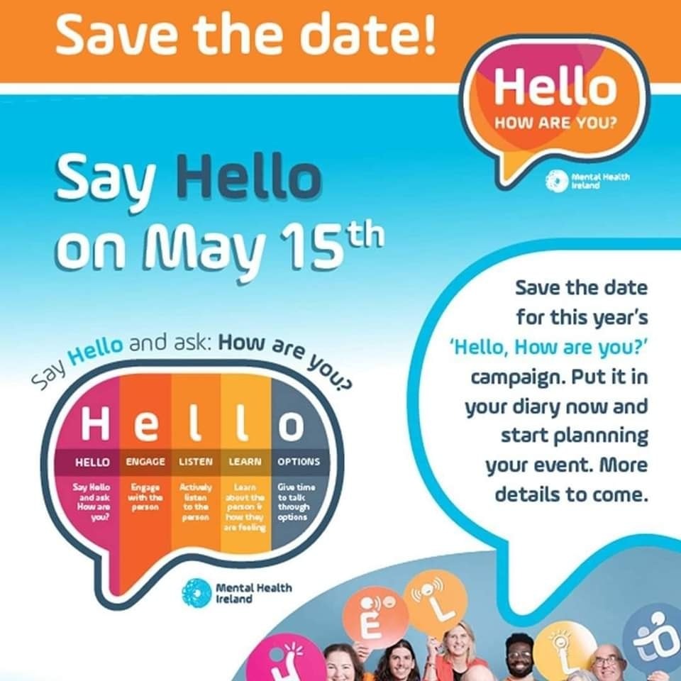 The 2024 Hello, How Are You? mental health campaign will get underway on May 15 next. This initiative is about connecting with those around us and engaging in open conversations about mental health. Find out more: westbewell.ie/.../save-the-d…