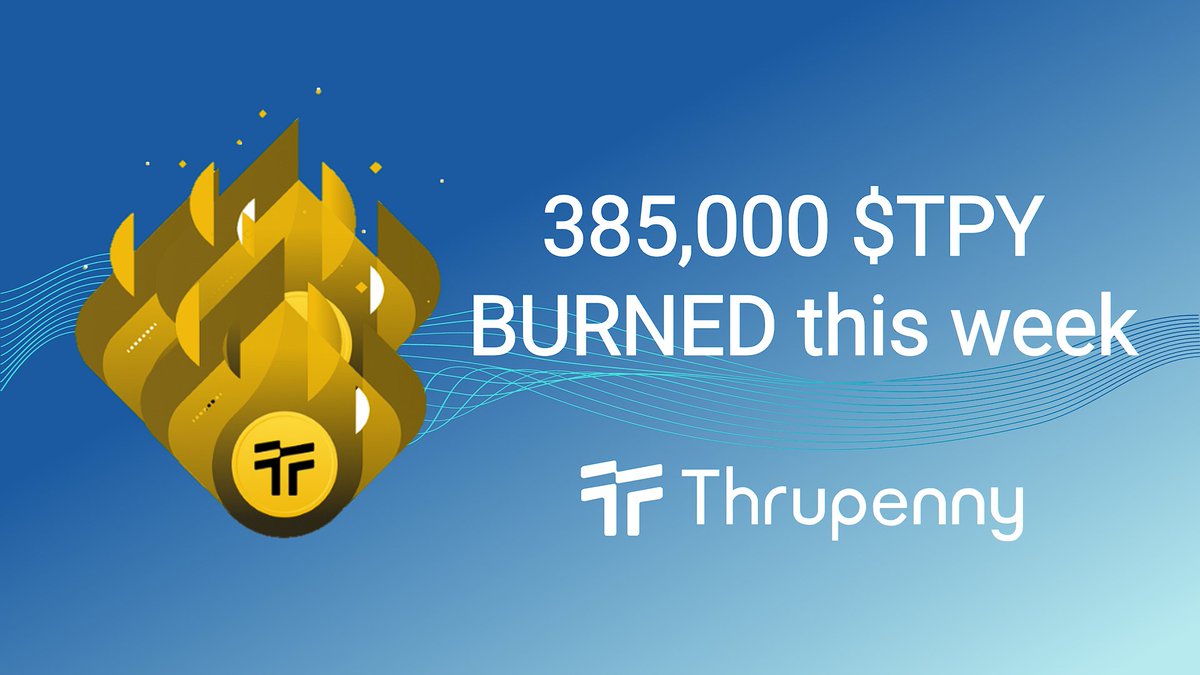 🔥 Another record-breaking week for #Thrupenny with over 385K $TPY #TokenBurn! 🚀 That's double from last week! Let's keep the momentum going and make every burn count! Let's celebrate this achievement together and keep pushing the boundaries of #DeFi innovation!…