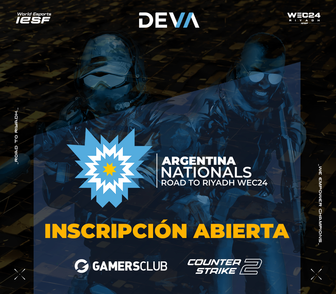 devaesportsarg's tweet photo. El trayecto no está hecho para tibios 
😎¿Tenes lo suficiente? 😎
Inscribí a tu equipo y demostrá estar entre los mejores.🏆🏆🏆

(link de inscripción) 
https://t.co/uUkxMP4G9E

#seleccion #argentina #somosDEVA #IESF #WEC24 #WorldEsports https://t.co/LWdCYouhpq