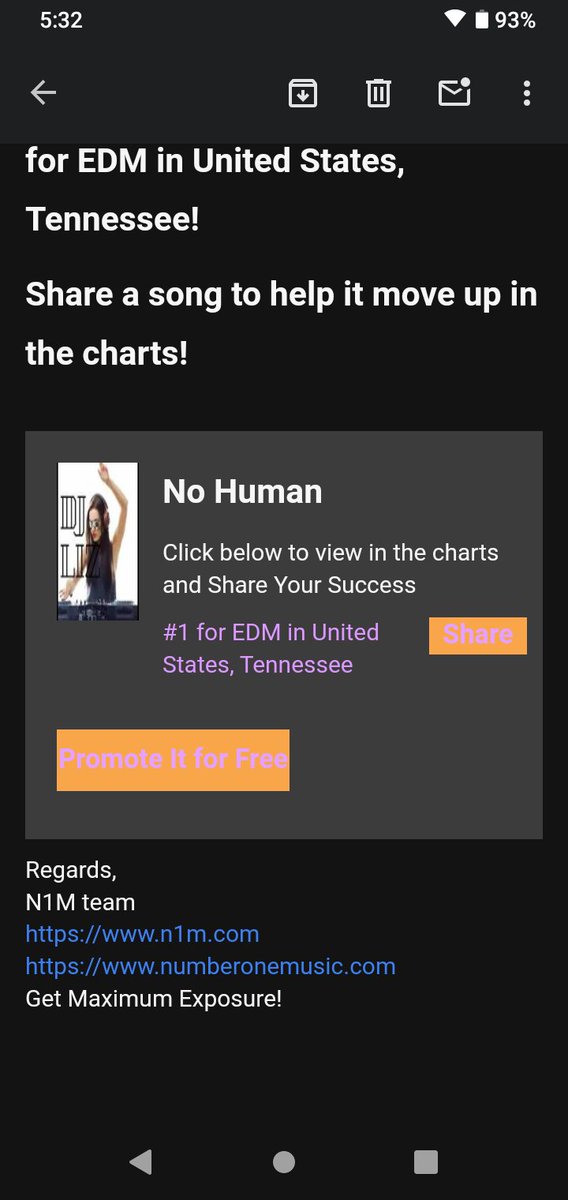 This is awesome I'm number one on nm1 EDM charts Tennessee