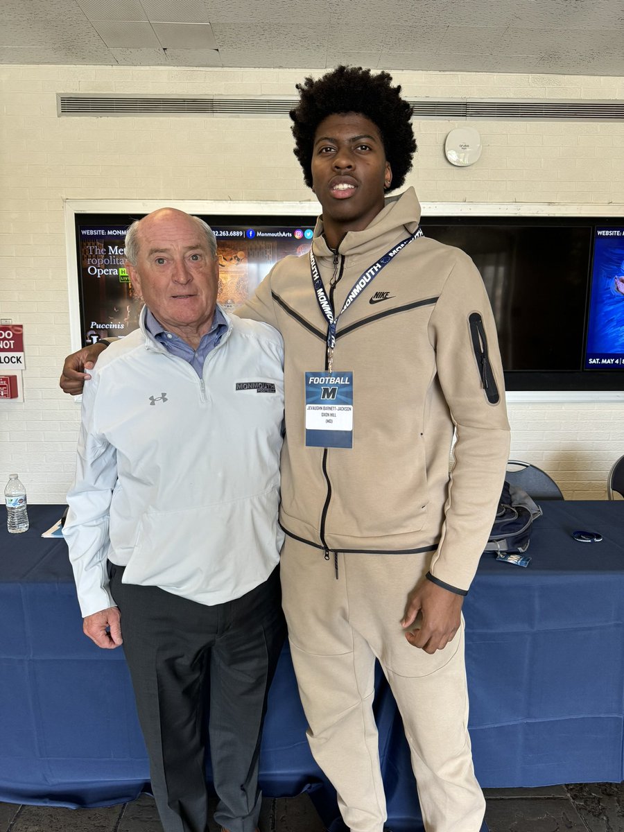 Jevaughn Barnett Jackson (@jevaughnb14) on Twitter photo Amazing day at <a href="/MUHawksFB/">Monmouth Football</a> learned some great things! <a href="/Coach_KCal/">Kevin Callahan Jr.</a> <a href="/Coach_BNeal/">Bishop Neal</a> <a href="/JefferiesCraig/">coach jefferies</a> <a href="/OHHSAthletics/">Oxon Hill HS Athletics</a> Amazing day at <a href="/MUHawksFB/">Monmouth Football</a> learned some great things! <a href="/Coach_KCal/">Kevin Callahan Jr.</a> <a href="/Coach_BNeal/">Bishop Neal</a> <a href="/JefferiesCraig/">coach jefferies</a> <a href="/OHHSAthletics/">Oxon Hill HS Athletics</a>