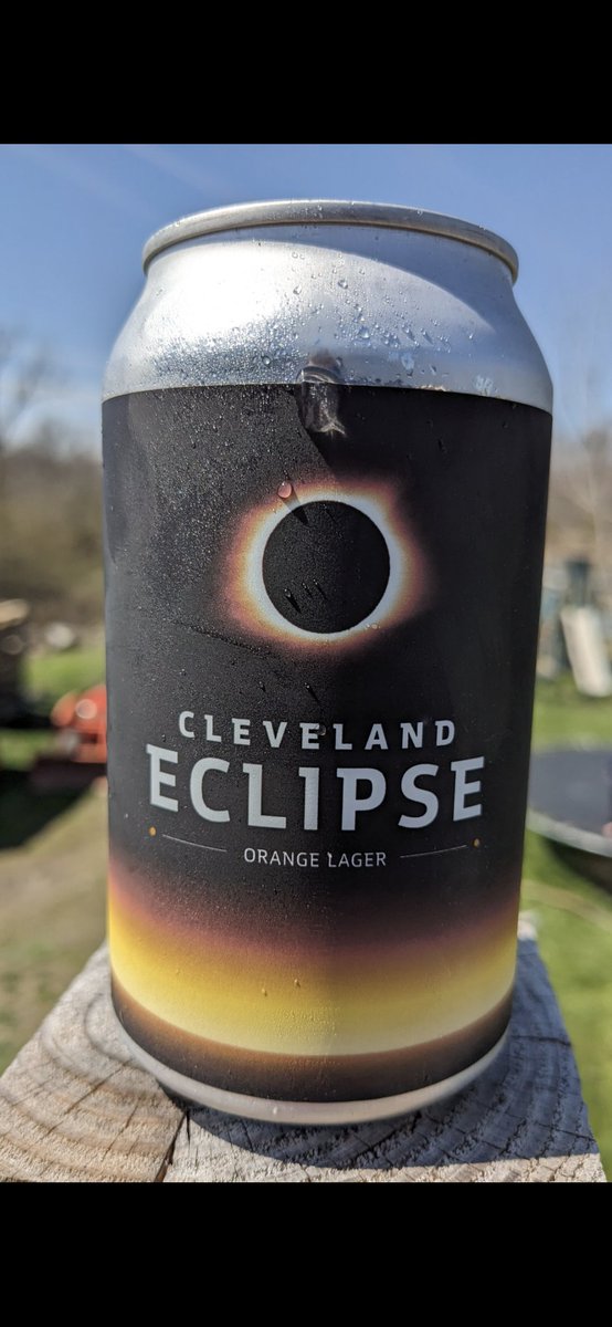 Brewery: Sibling Revelry (Westlake, OH) Beer: Cleveland Eclipse Style: lager ABV: 5% Analysis: crisp & grainy malt at the sip with a subtle orange in the follow with a light & refreshing aftertaste.  Best Situation: when it's unusually shady.